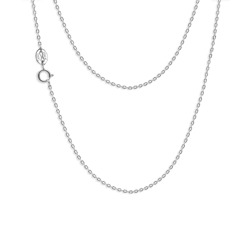 

100% Genuine 925 Solid Sterling Silver Cable Chain Necklace for Women Girls Wholesale Thin Italian Quality 16-24 Inch