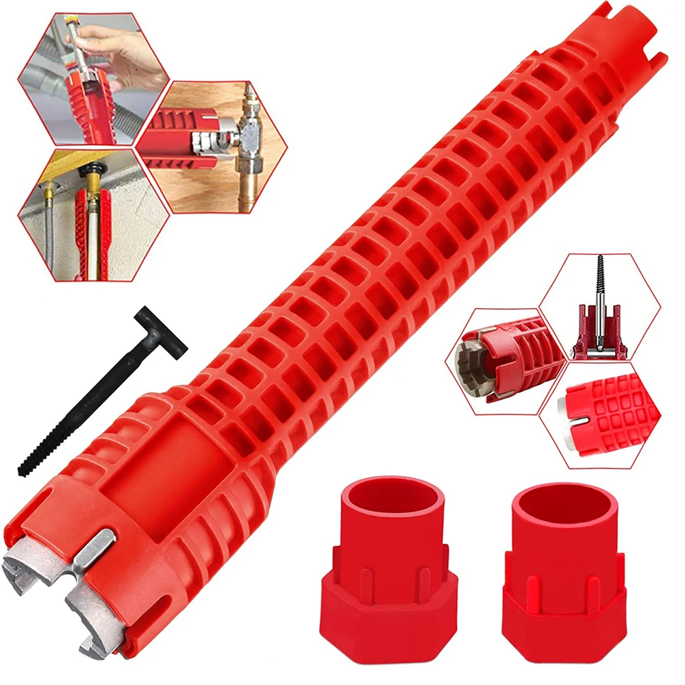 

New 8 In 1 Multi Purpose Faucet and Sink Installer Wrench Anti-Slip Handle Double Head Wrench Tool Extra-long design Wrench Tool
