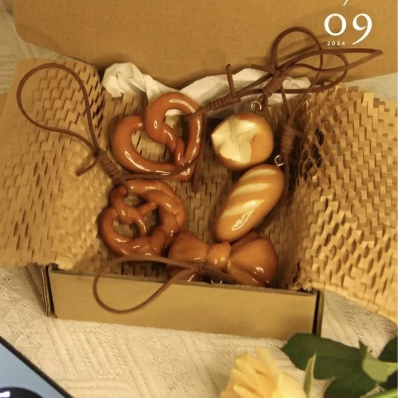 Популярный милый женский завязанный круассан пончик подвеска в виде хлеба новая