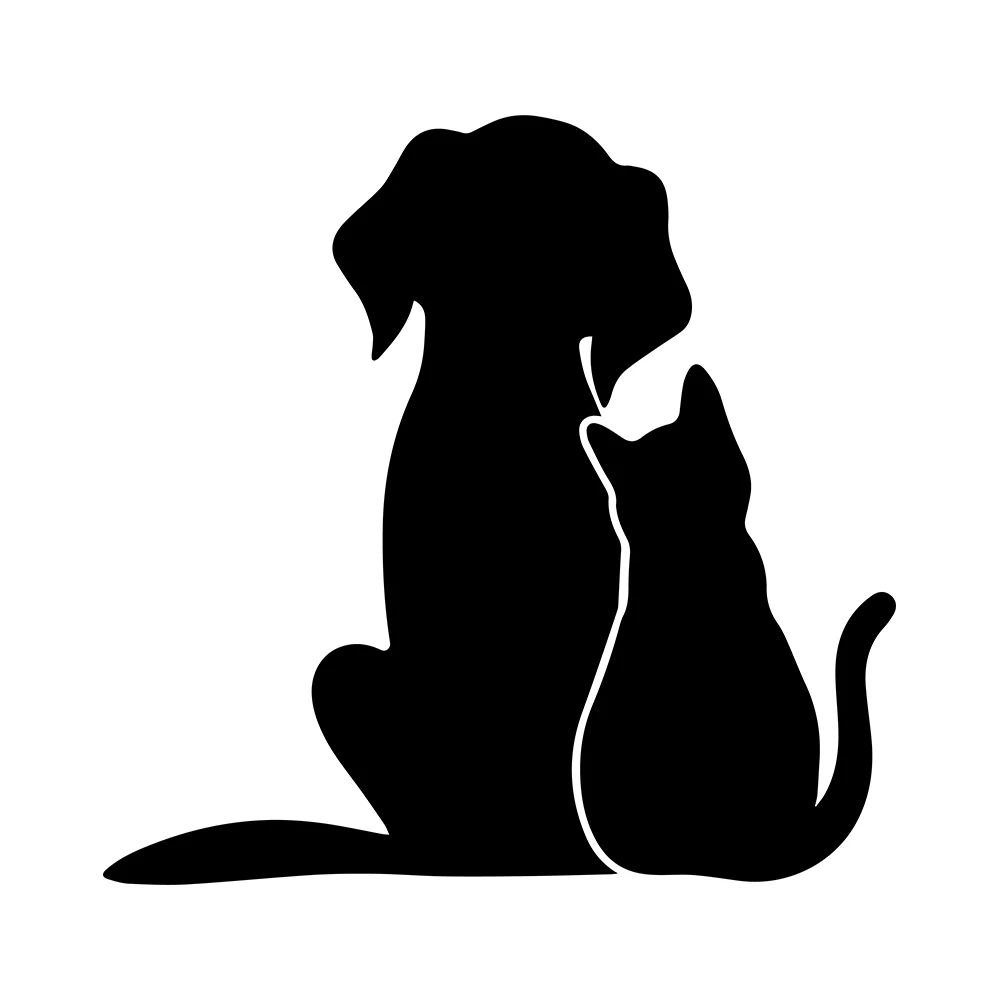 

Interesting Waterproof and Sunscreen PVC Cat and Dog Friends Cartoon Car Styling Stickers and Decals Car Body Window Bumper