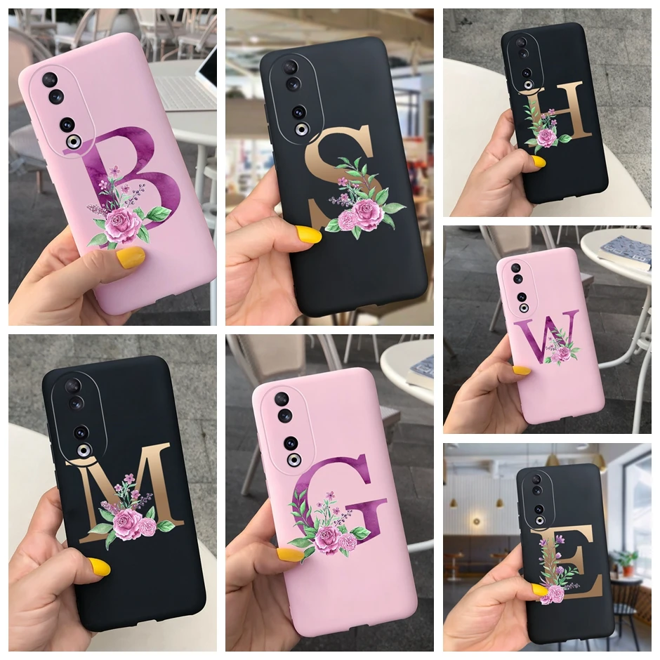 

Flower Letters Case For Honor 90 Pro Silicon Soft TPU Back Phone Cover For Honor 90 Pro Honor90 Case Funda Bumper Shell