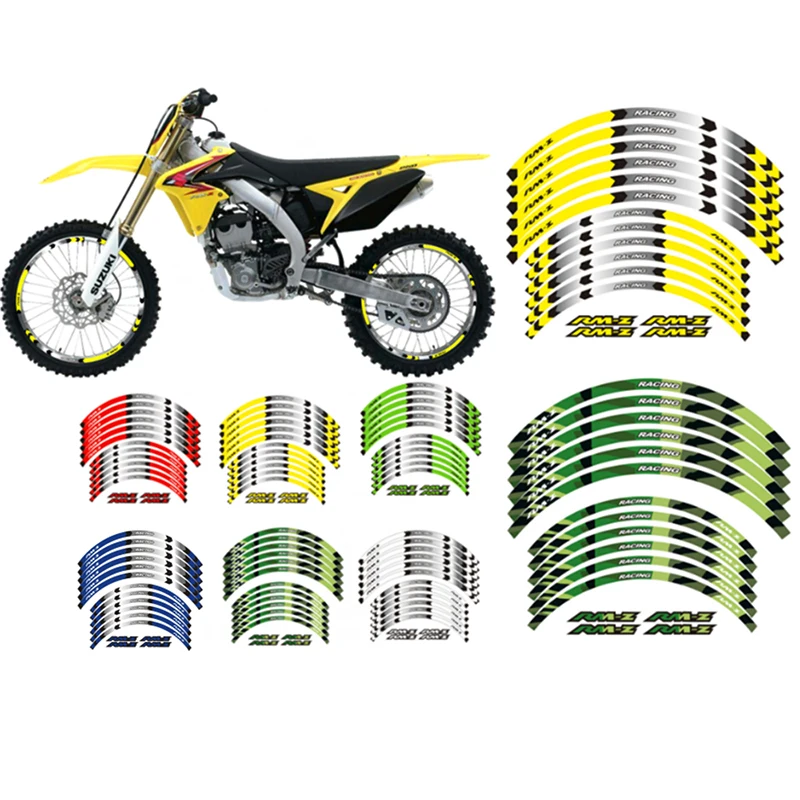 

Наклейки на обод колеса для SUZUKI RMZ 450 2005-2020 RMZ 250 2004-2021 дюйма 21 дюйм 19 дюймов