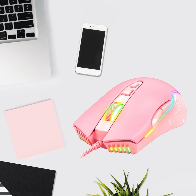 Мышь компьютерная игровая Проводная с RGB-подсветкой 6400DPI |