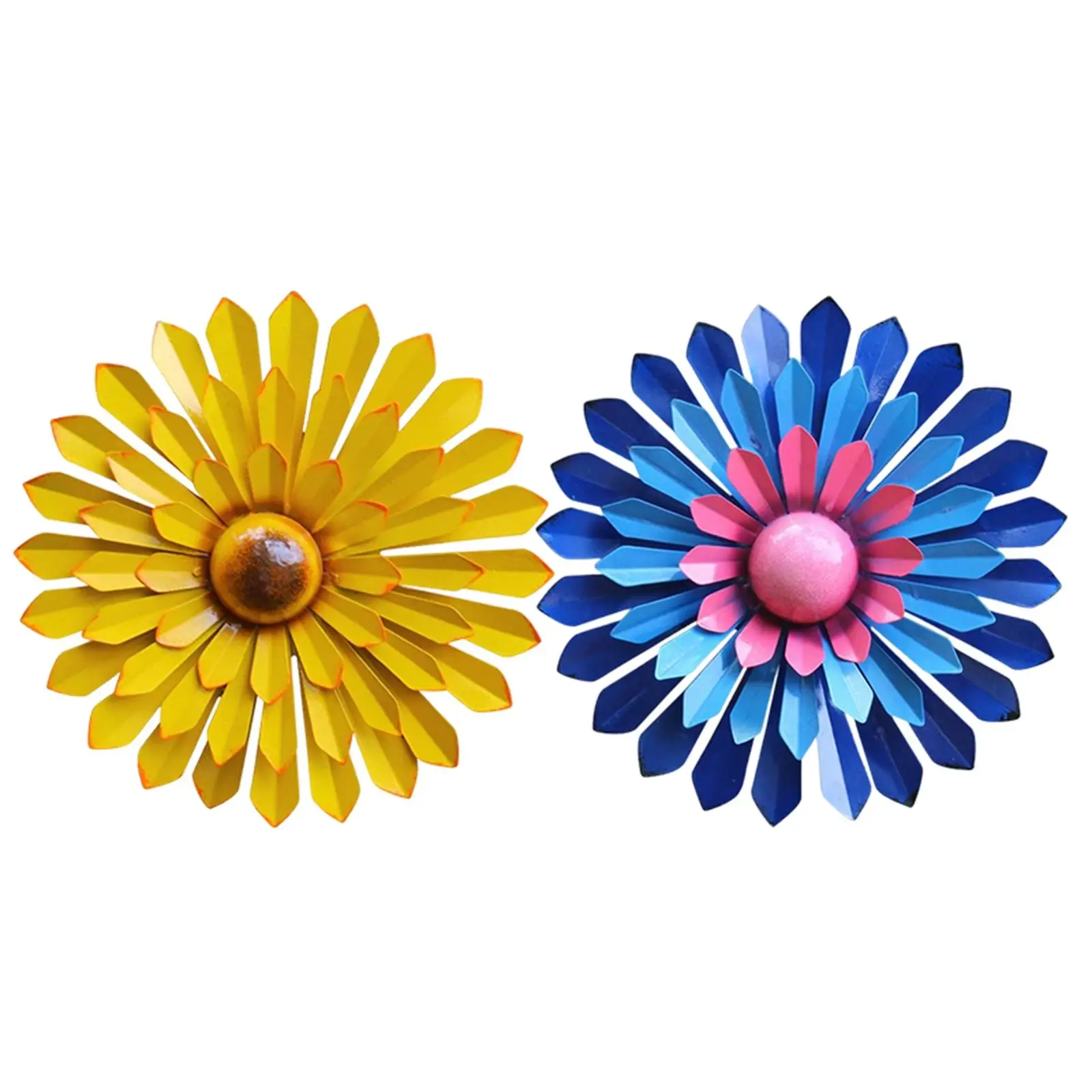 

Metal Flower Wall Decor Hanging Art Sculpture Multiple Layer Simple Art Flower for Office Backyard Yard Farmhouse Decorations