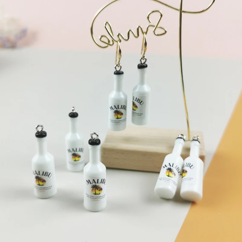 

MuhNa 10 шт. 3D бутылка кокосового дерева, шармы из спиртовой смолы, серьги, брелок, ювелирные изделия, фурнитура для изготовления своими руками