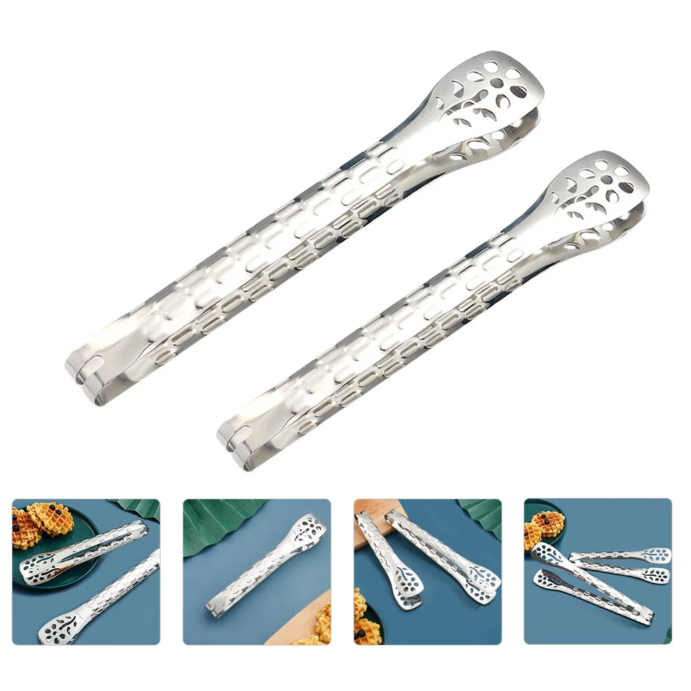 

2pcs Buffet Tong Toast Tongs Bread Clamps Barbecue Clip Biscuit Tong Dessert Clip