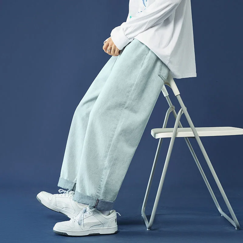 

Разноцветные мужские модные повседневные мешковатые джинсы с широкими штанинами в стиле ретро Мужская Уличная одежда свободные прямые джинсовые брюки в стиле хип-хоп для мужчин