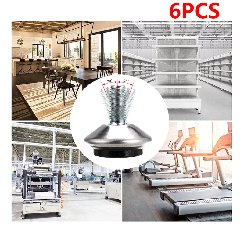 6 шт. регулируемые балансировочные ножки для дивана и мебели с квадратной гайкой