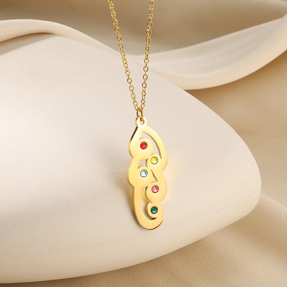 Ожерелье с подвеской в виде камней на заказ женское золотого цвета нержавеющая