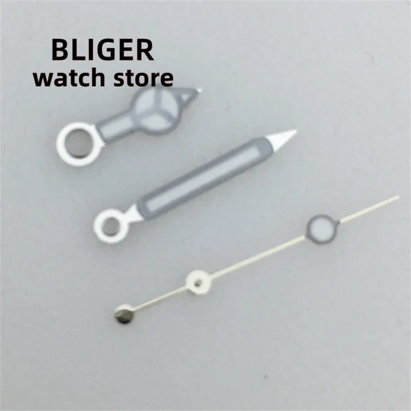 BLIGER New Watch Mercedes-Benz pointer Silver Black hand suitable for NH34 NH35 NH36 NH37 NH38 NH39 movement luminous