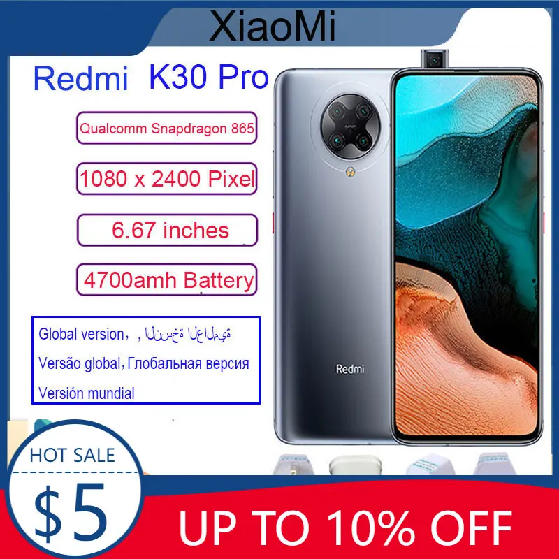 Original Xiaomi Redmi K30 Pro 5G Smartphone Snapdragon 865 Eight Core 6.67 Full Curved Screen 64 Million Pixels