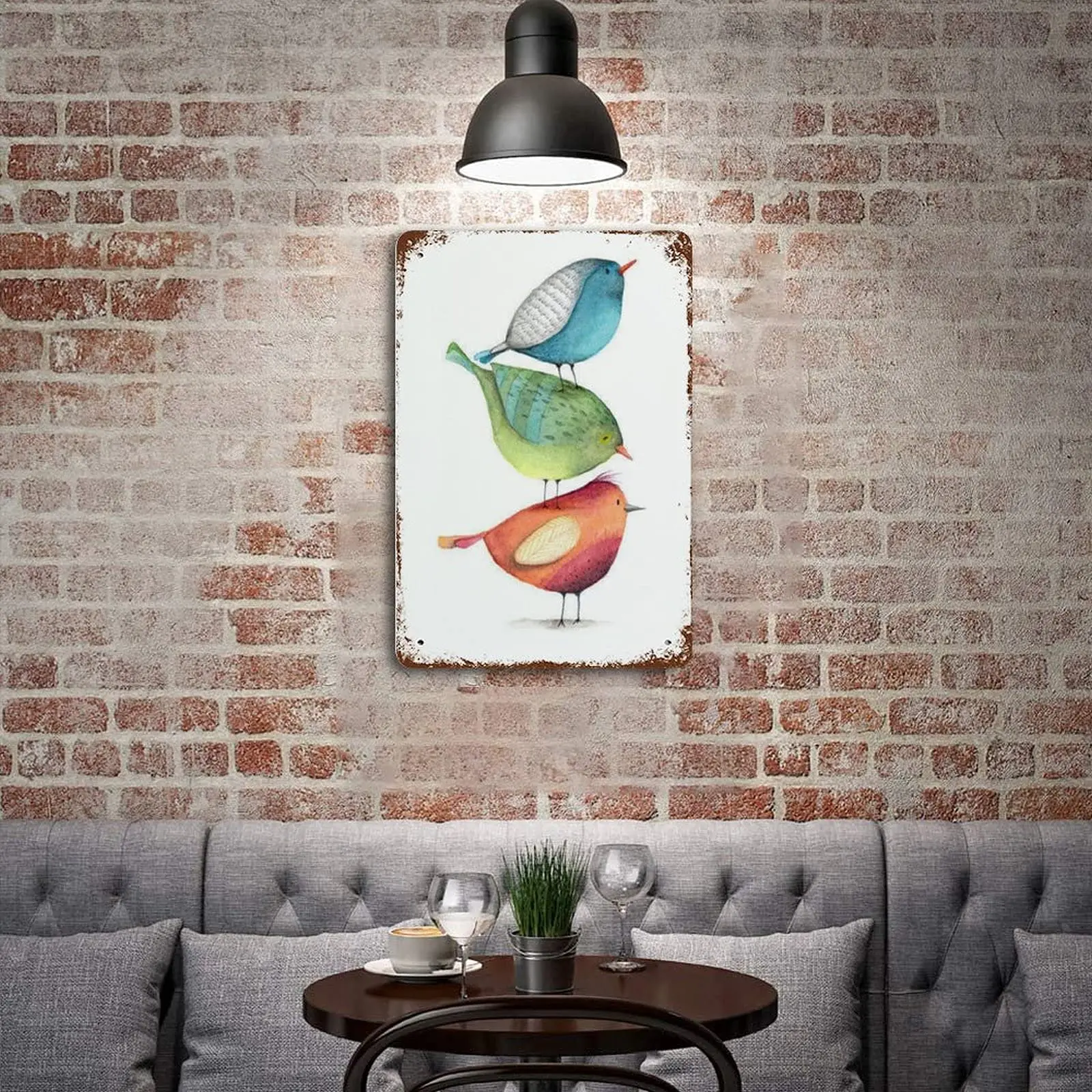 Винтажный жестяной знак Graman декор для стен акварель птицы милые украшения