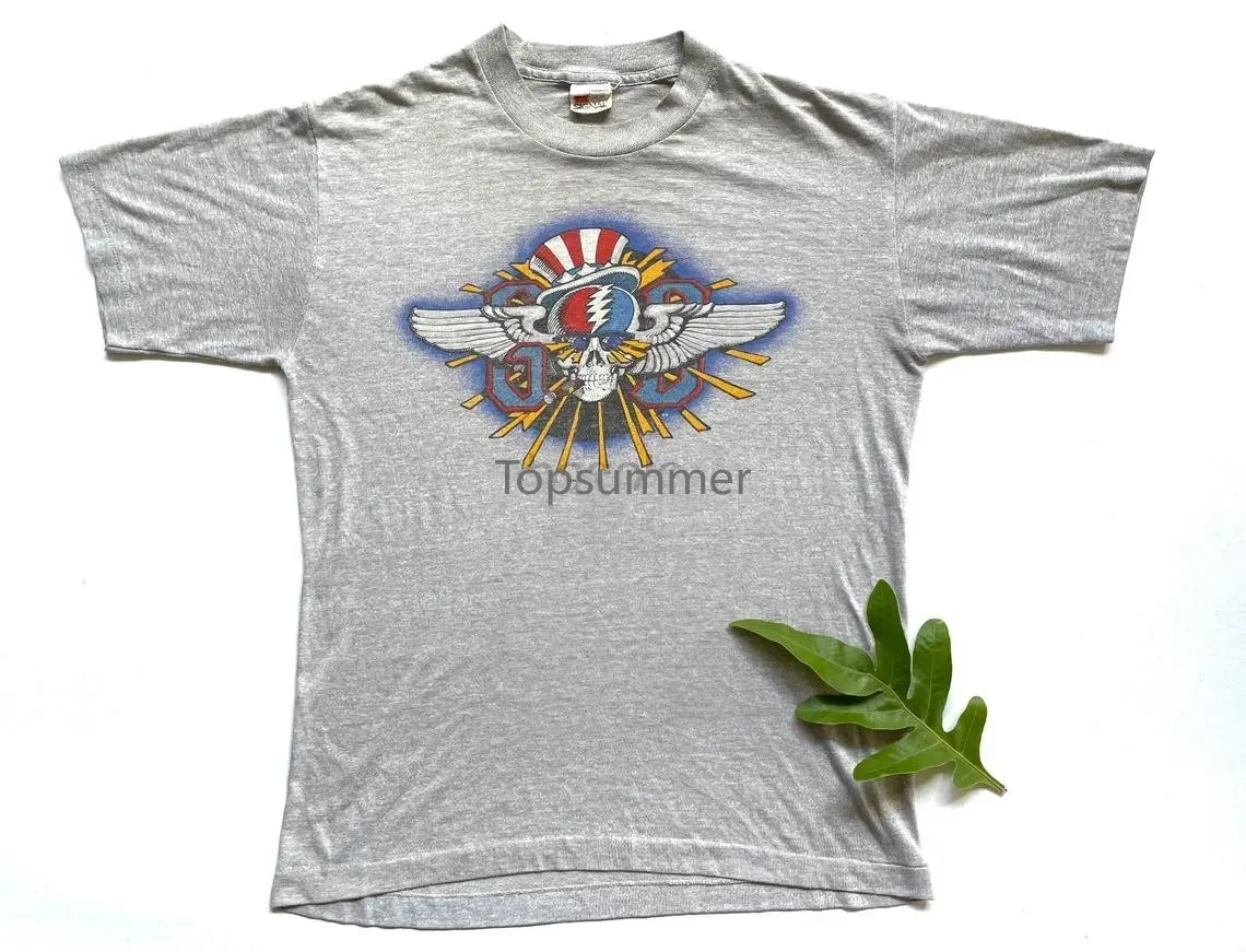 

Vintage 1982 Grateful Dead Skull With By Rick Griffin T Shirt Size L (W 19.5 X L 26) Jerry Garcia Band Janis Joplin