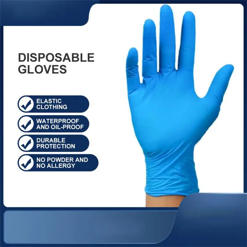 

Gloves Cleaning Gloves Housework Latex Nitrile Gloves Blue Domestic Labor Protection Oil Stain-proof Latex High-elastic Gloves
