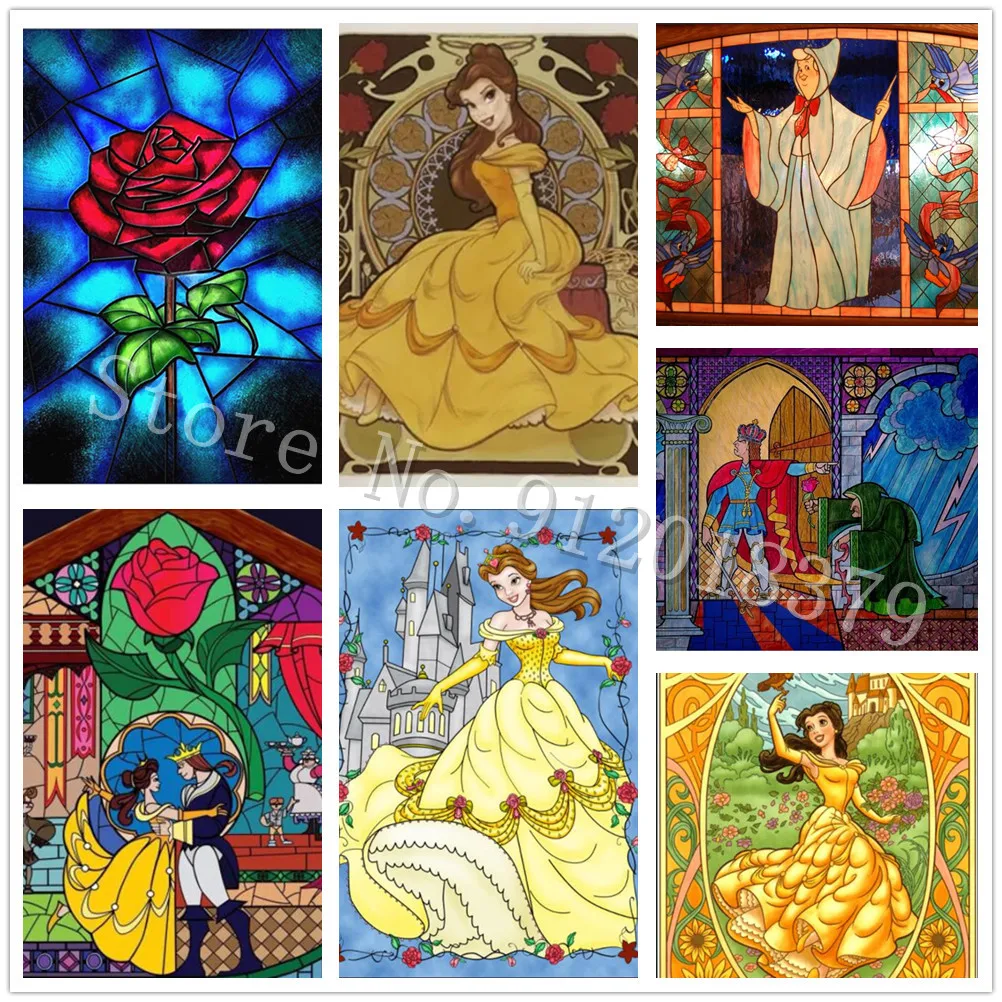 

Beauty and The Beast 5d Diamond Painting Disney Movie Mosaic Fantasy Art 5D Diy Square Round Cross Stitch Embroidery Home Decor