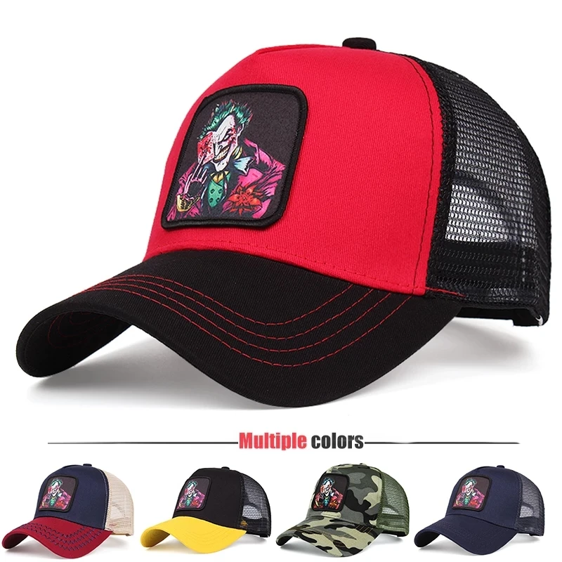 New Arrival Men's Baseball Cap For Women Snapback JOKER Mesh Hat Hip Hop Dad Hat For Men Cotton Breathable Male Trucker Hat Bone