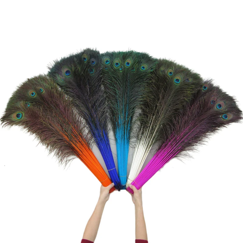 

200 Pcs/Lot Natural Real Peacock Feathers For Crafts 80-90cm dress is with Home Hotel decor room vase Wedding decoration plumes