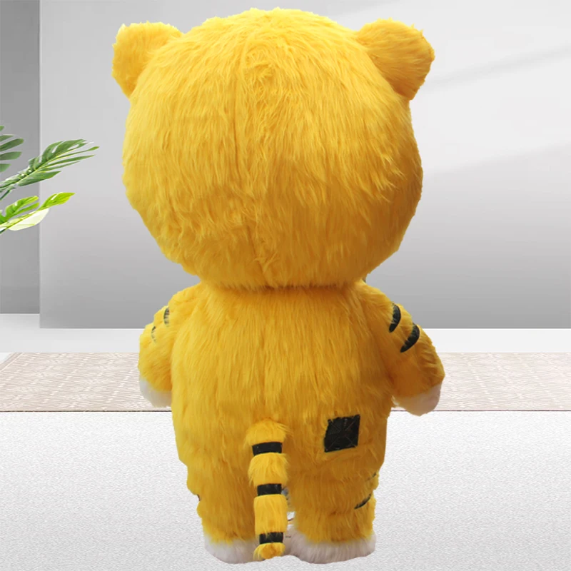 Надувной костюм с улыбкой плюшевый желтый и коричневый Тигры маткота костюмы