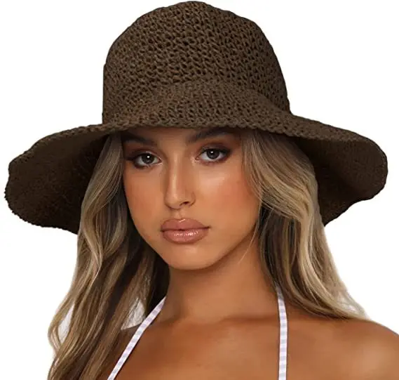 Spring/Summer/Autumn 2023 New Women's Large Eaves Sunscreen Hat Fashion Versatile Foldable Wide Brim Travel Straw Hat enlarge
