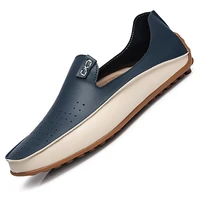 mens leather boat shoes light loafers breathable italian sports shoes casual driving shoes size 47 trendy peas shoes