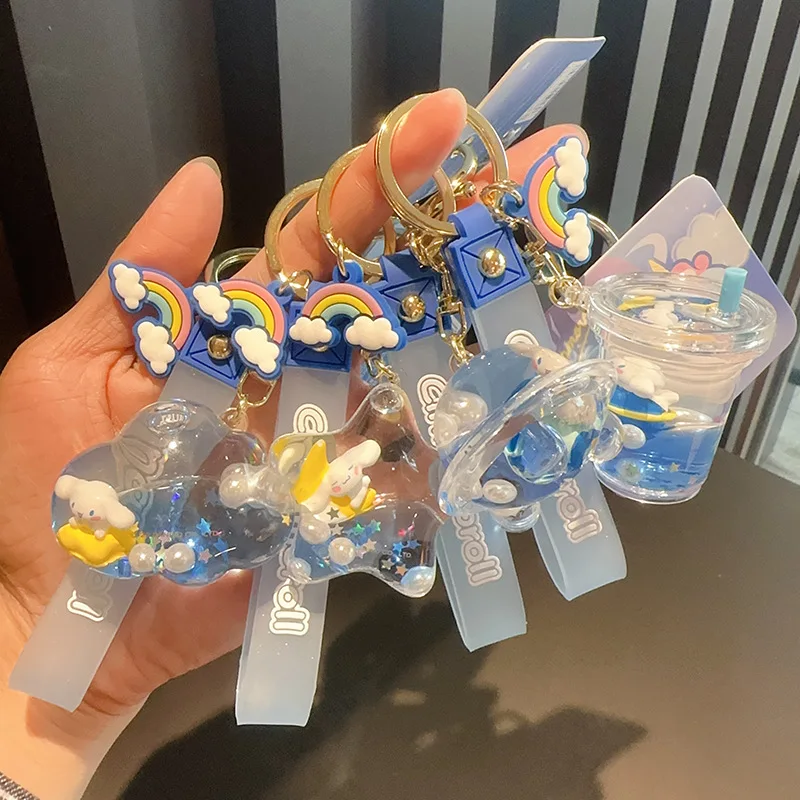 

Оригинальный брелок Sanrio в виде бутылки для дрифта, милый Коричный, милый, искусственный, аниме, кукла, зыбучий песок, акриловый брелок, подар...