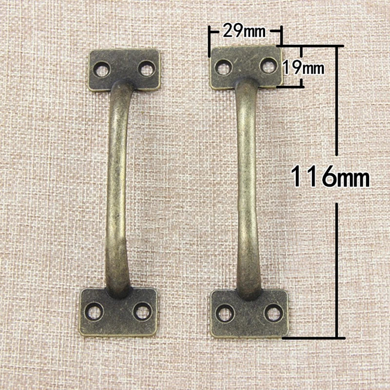 

116x29mm Vintage Pull Handle Side Handle Door Handle For Jewelry box Wine Box Gift Box Furniture Drawer Cabinet Kitchen Handles