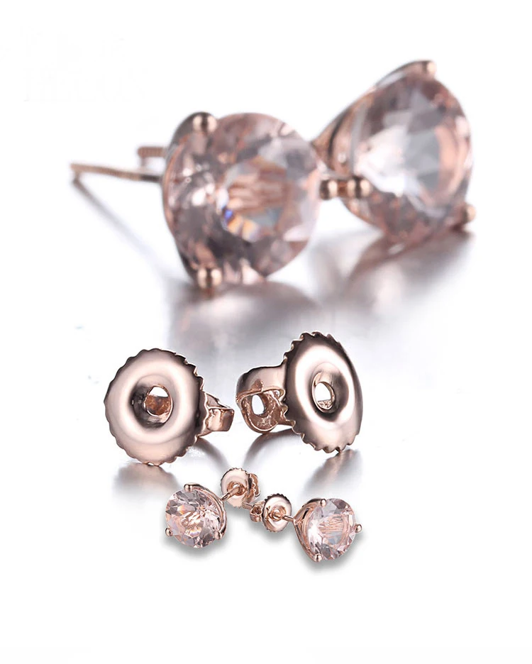 Серьги-гвоздики из настоящего 18-каратного розового золота 7 мм