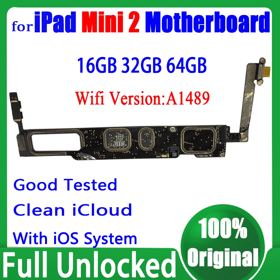 

Материнская плата для iPad Mini 2 Clean iCloud, Wi-Fi, 3G, оригинальная разблокированная материнская плата, хороший тест