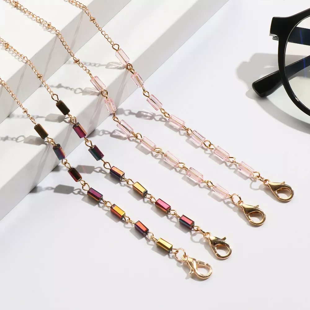 

1PC Beaded Glasses Chain Metal Face Cover Lanyards Crystal Eyeglasses Strap Cord Holder Sunglasses Neck Straps Accessories