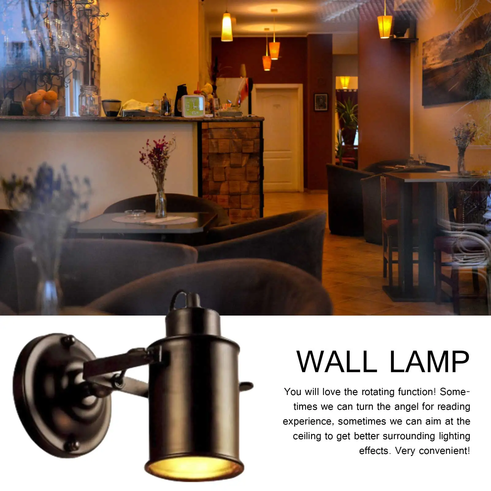 

American Village Iron Sconce E27 LED Wall Lamp Indoor Light Vintage Wall Sconce Spotlight For Cafe Clothes Store Restaurant