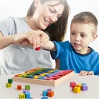 Обучающие деревянные детские игрушки Монтессори, мультипликативные настольные игры, математические арифметические учебные пособия, кубический блок