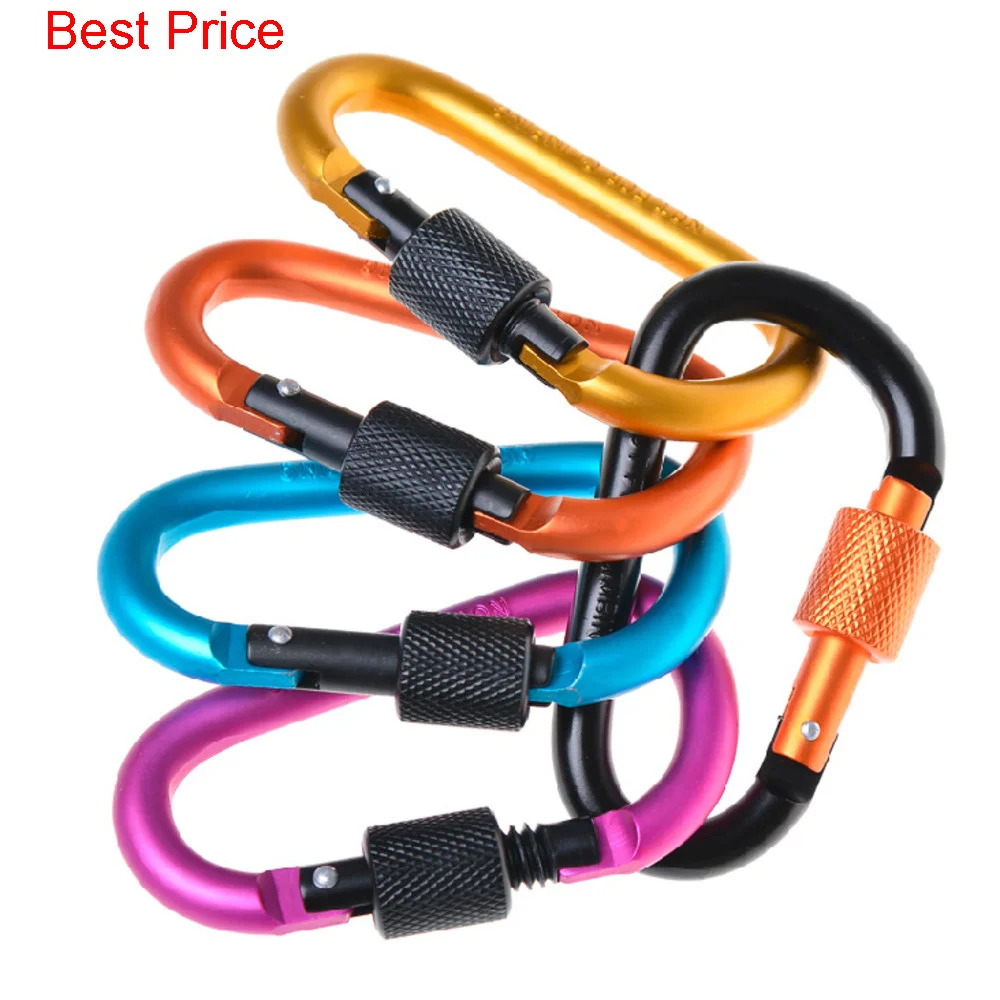 

200Pcs Thickened 8cm Lock D-type Quick Hanging Nut Buckle Aluminum Alloy Backpack Buckle Mountaineering Buckle