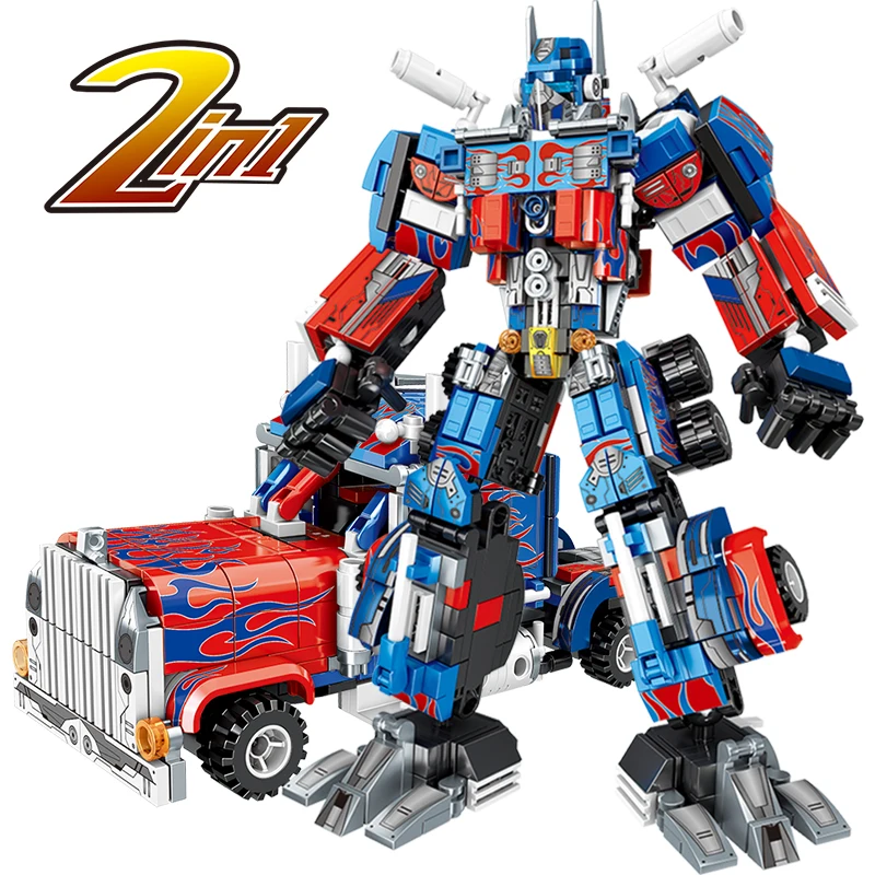 

M MENBIS New 2 in 1 Transform Robot Building Blocks Sets Deformation Racing Cars Gifts Plastic Toys Kids Children Boys Technical