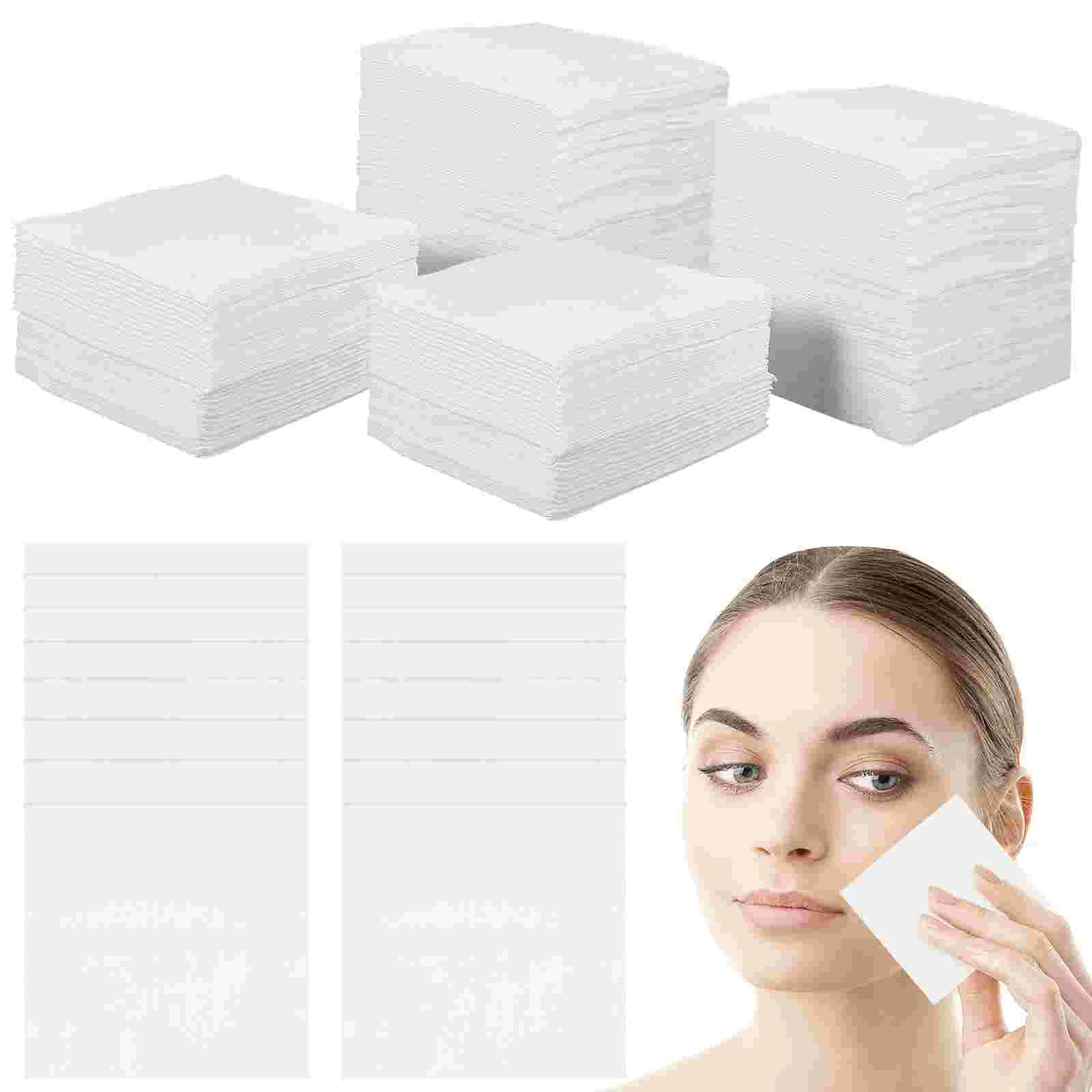 

200 Pcs Square Pads Makeup Remover Facial Toner Cotton Rounds Tools Removal Wipes Wet