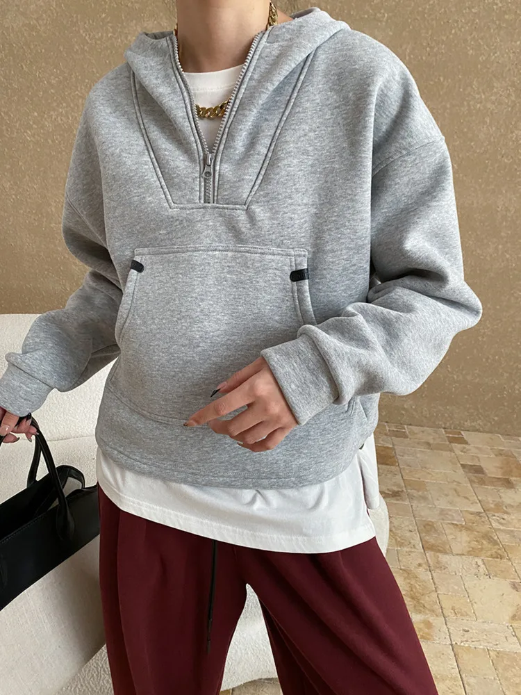 UCXQ модный свитшот Tide японский корейский повседневный с карманом на молнии