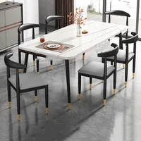 Nordic Luxury Dining Table Legs Metal Black Living Room Square Coffee Table Modern Waterproof Mesa Comedor Kitchen Furniture
