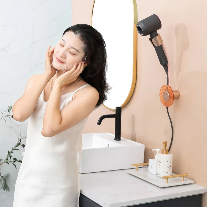 

Lazy Hair Dryer Bracket Free Hand Holding And Fixing Free Of Hand-Held Blower Hair Dryer Wall Hanger Is Free Of Punching