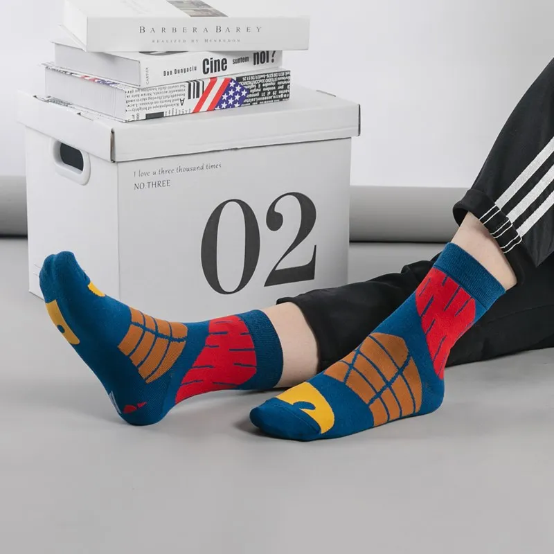 Men's new deodorant medium tube socks four seasons high quality pure cotton socks fashion leisure color cotton socks gifts