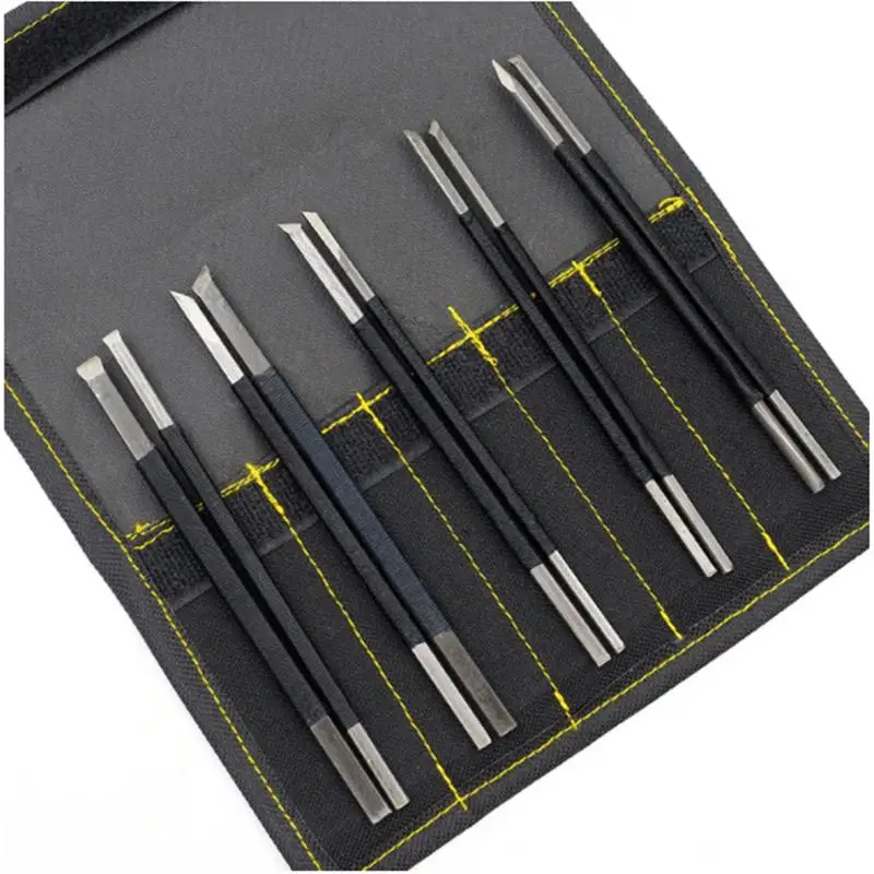 10 Шт. Набор Ножей Для Резьбы Из Высокоуглеродистой Стали Черный Инструмент