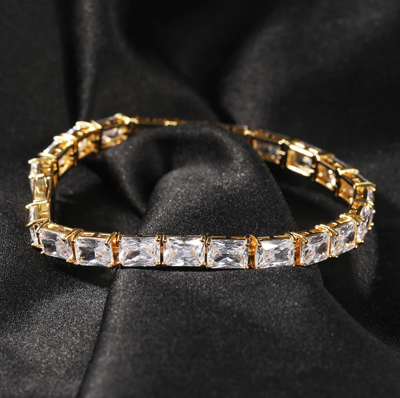 

ANGLANG Luxury Women Mens Tennis Chain Bracelets Jewelry Sparking Eternal Micro Paved CZ Anniversary Wedding Fine Bracelet Gift