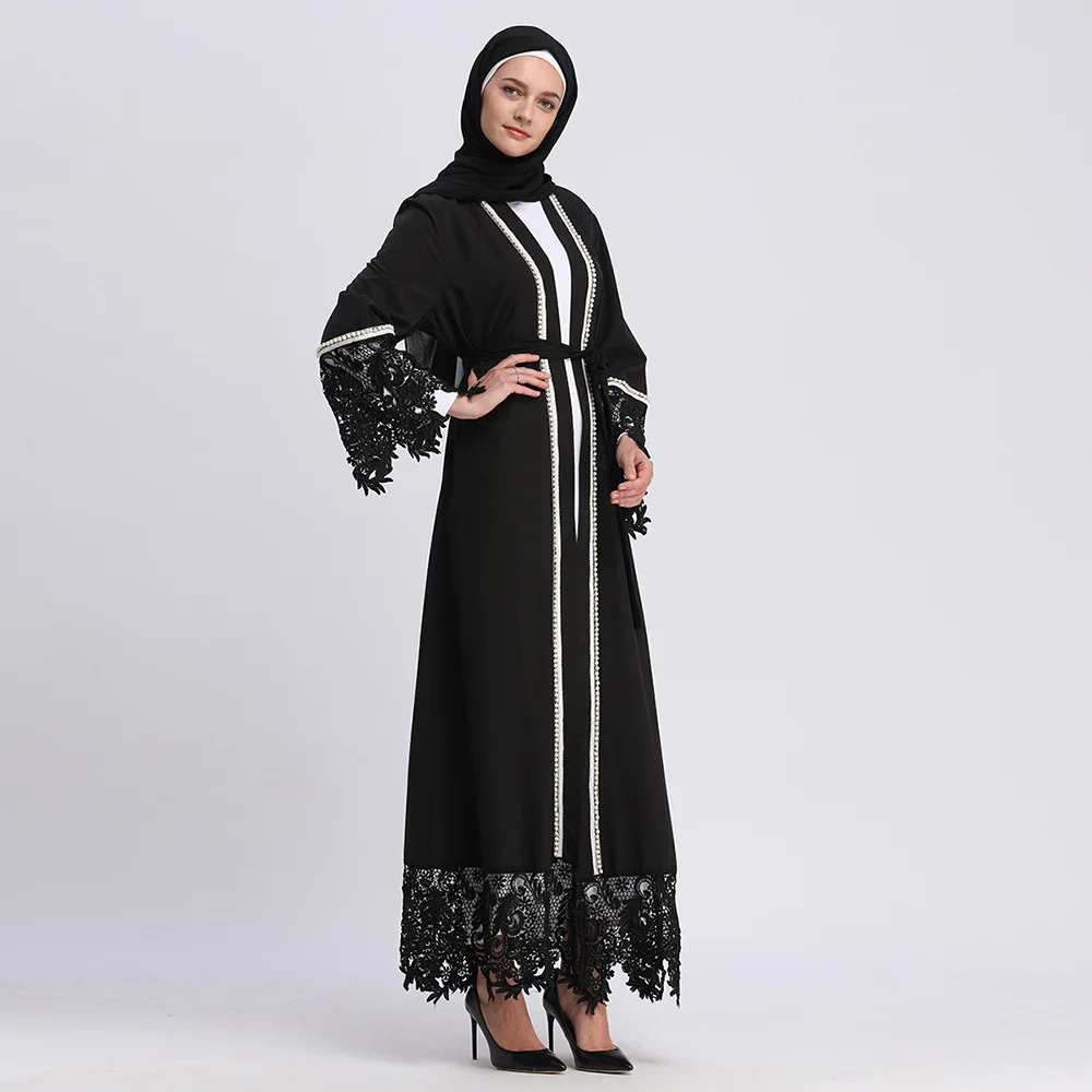 

Ramadan Open Abaya Muslim Woman Abayas for Women Dubai 2022 Turkey Abaya Dubai Black Moroccan Caftan Marocain Marroqui Kaftan