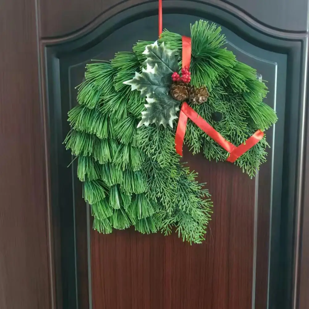 Рождественский венок с головой лошади искусственной сосновой шишкой зелень