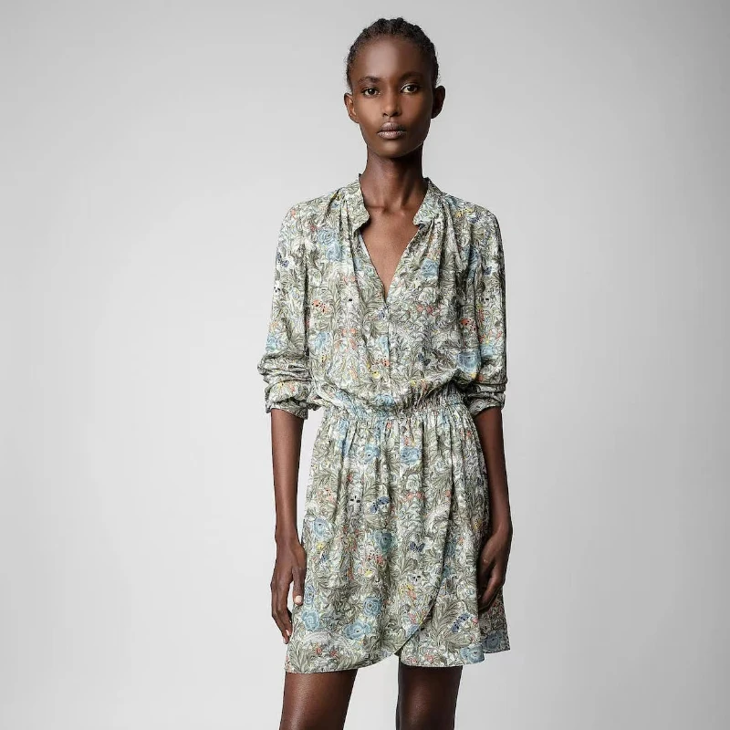 

Новинка весна-лето 2023 женское модное короткое платье с принтом