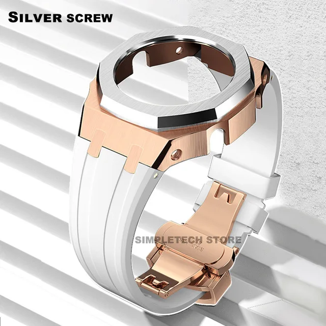 Luxury Casioak GMAS2100 Mod Kit Gen4 Stainless Steel Strap Case Modified Watch Case Bezel For G-Shock GMA-S2100 Replacement