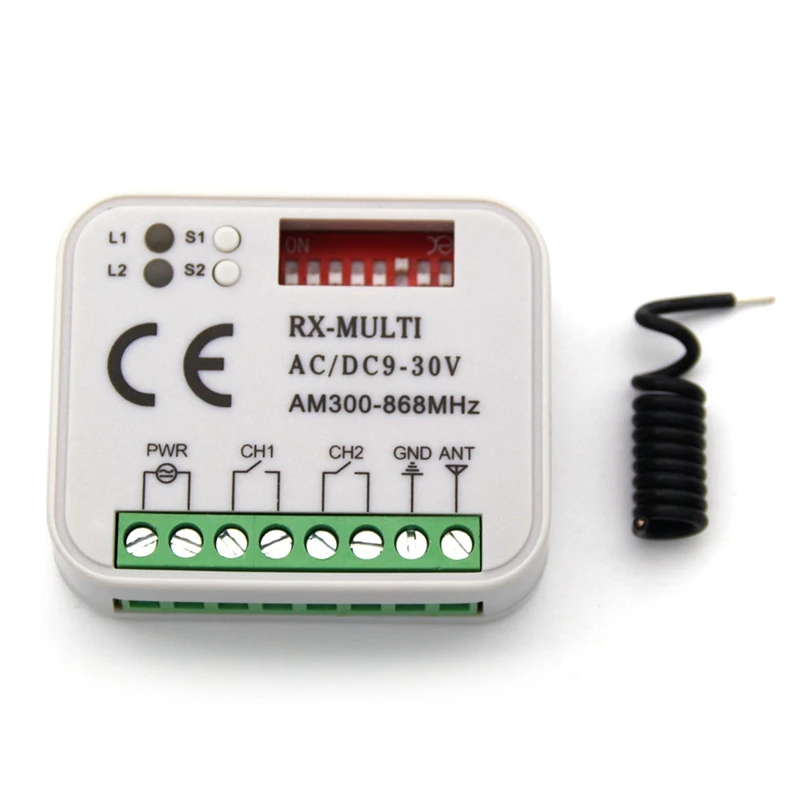 

Top Universal 2 Channel Wireless Garage Door 433 MHZ DC12V 24V Fixed Code Rolling Code Receiver Controller Remote Control