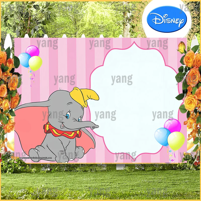 Custom Disney Animation Dumbo Circus Elephant Kids Birthday Photography Background Party Decoration Banner Backdrop Photo