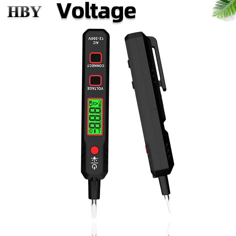 

HT89 Voltage Tester Pen AC12-300V Handheld On-off Zero Live Wire Detection LCD Display with Sound Light Alarm Voltage Detector