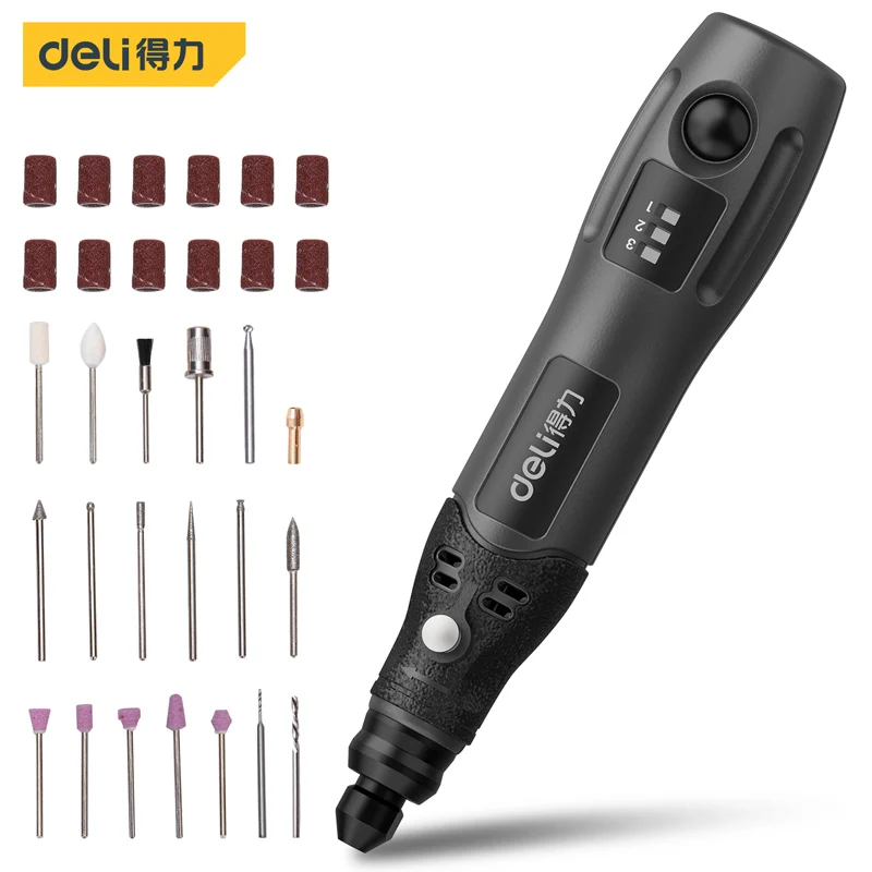 

Deli 4V Electric Drill Mini Rotary Tools Kit Carving Pen Variable Speed Drill Cordless Drill Engraver Pen for Grinding Polishing