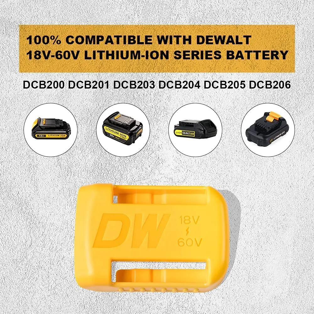 

2/5/10pcs For Dewalt 18V 20V 60V Battery Holder Wall Storage Mounts Stander Mount Display Hanger Dock Battery Belt Buckle Yellow