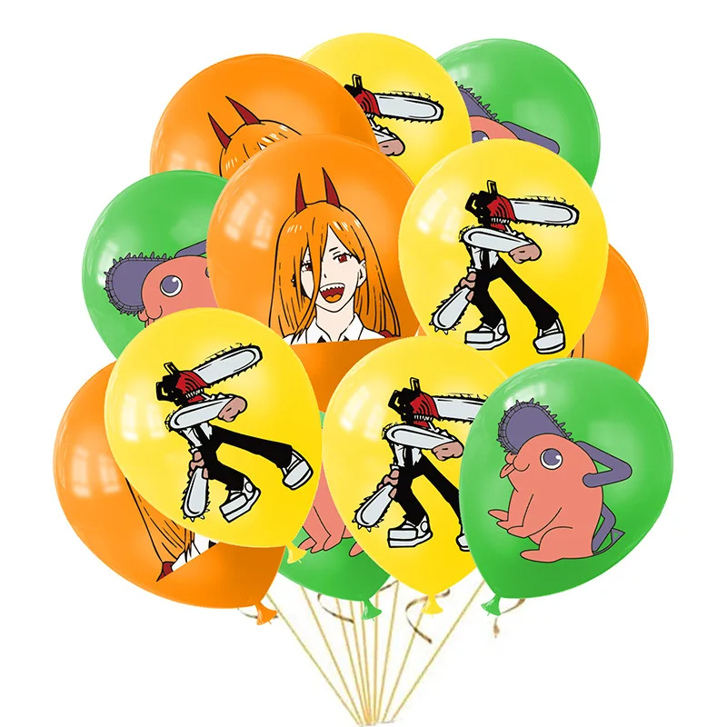 

12pcs/set Chainsaw Man Balloons Anime Chainsaw Man Latex Balloon For Kids Baby Shower Birthday Party Decoration Supplies
